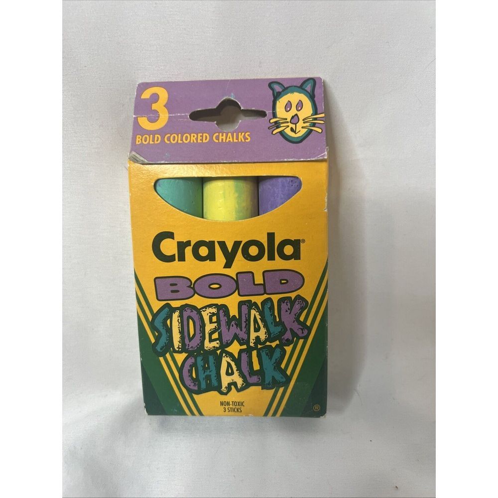 Crayola BOLD Sidewalk Chalk 3 Colored Chalks 1992